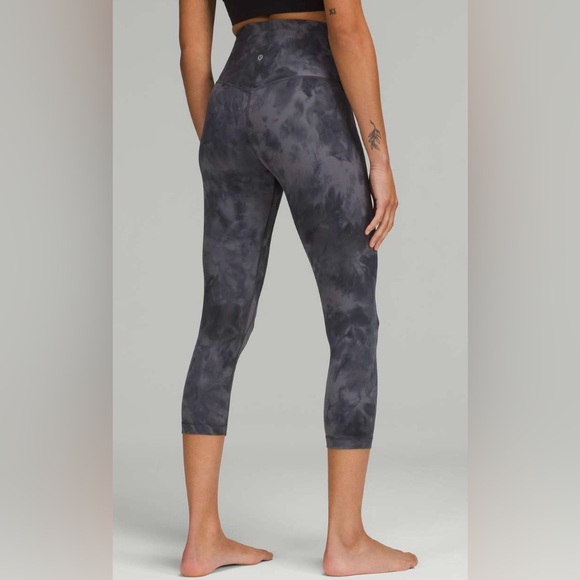 Lululemon Align High Rise Crop 21” Diamond Dye Pitch Grey Graphite Grey Size 4 - Picture 1 of 10